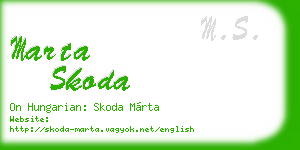 marta skoda business card